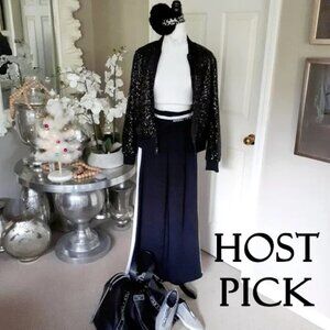 EUC Kendall + Kylie black white high waist wide leg trackpants